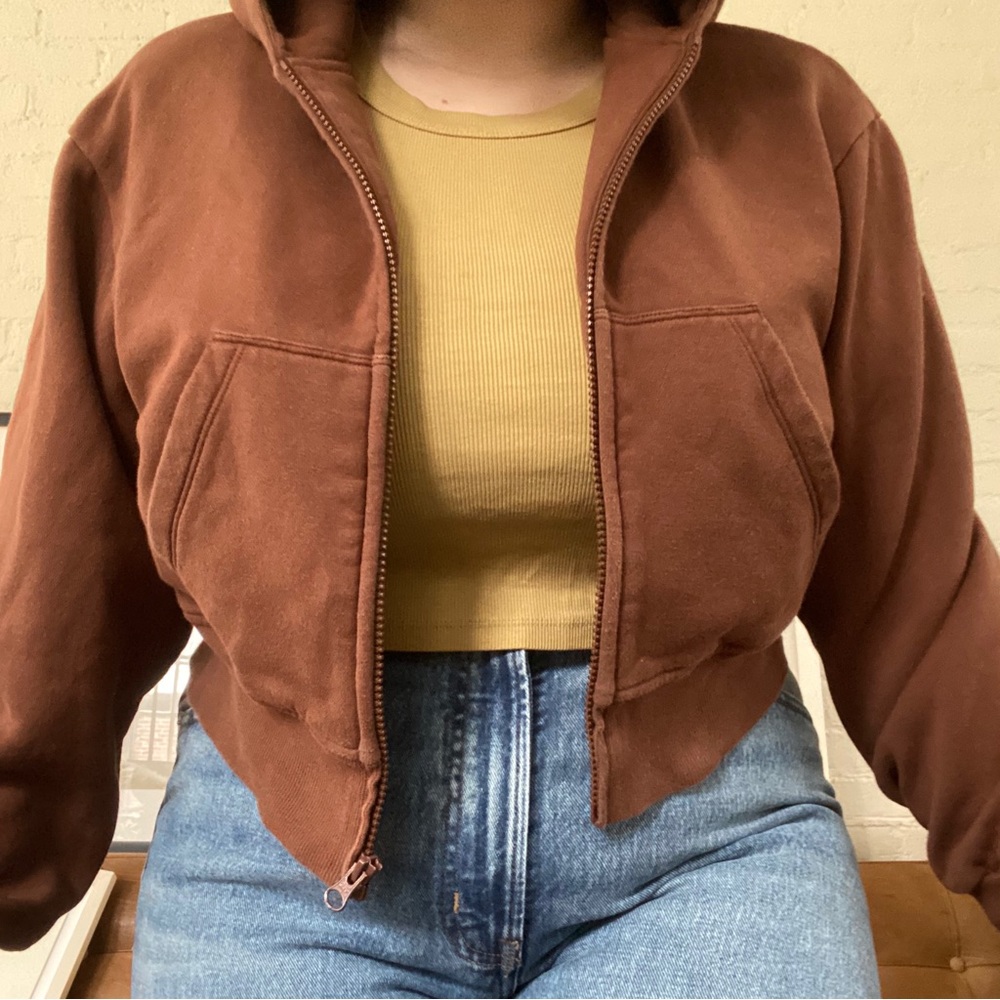 Brown cropped hoodie